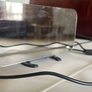 Clear Rectangular Desktop Mirror with Black Stand